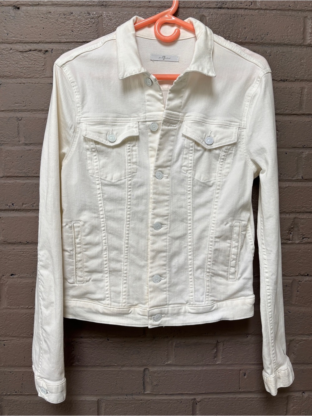 7 for all Mankind ivory white jean jacket M
